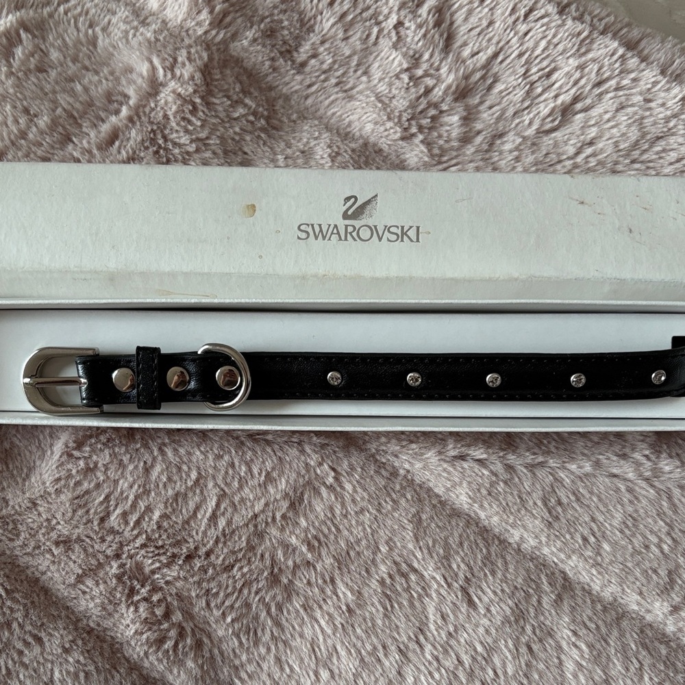 Swarovski Black Dog Collar with Silver Accents
